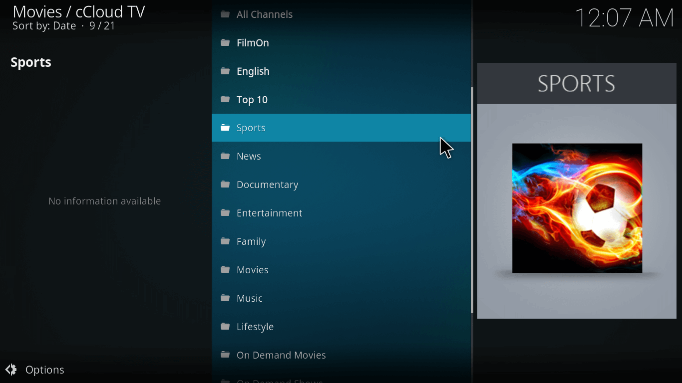 install ccloud tv on Kodi