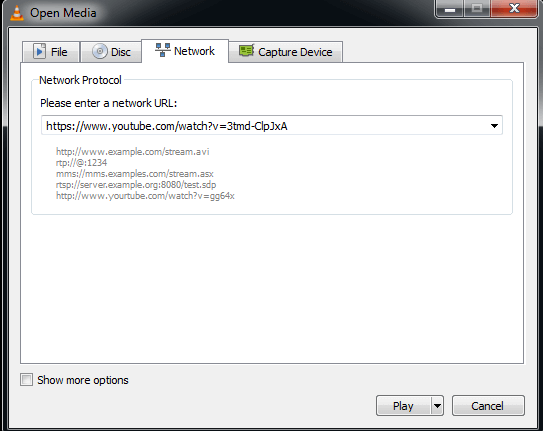 stream youtube videos using vlc 4