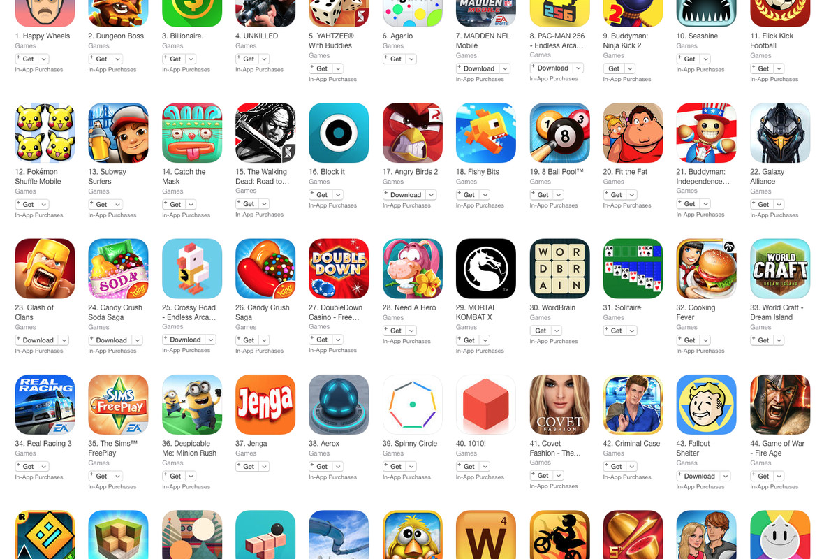 Games on IOS Play Store