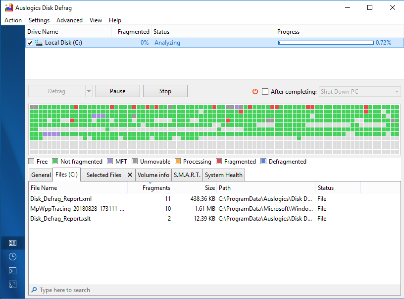 Auslogics Disk Defrag Free